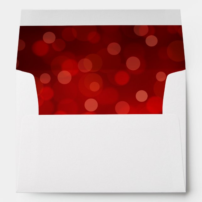 Enveloppe L'Élégant Bokeh rouge de Noël (Dos (Bas))