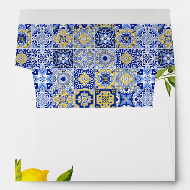 Enveloppe Lemon Mediterranean Boho Arch Bridal Shower (Dos (Bas))