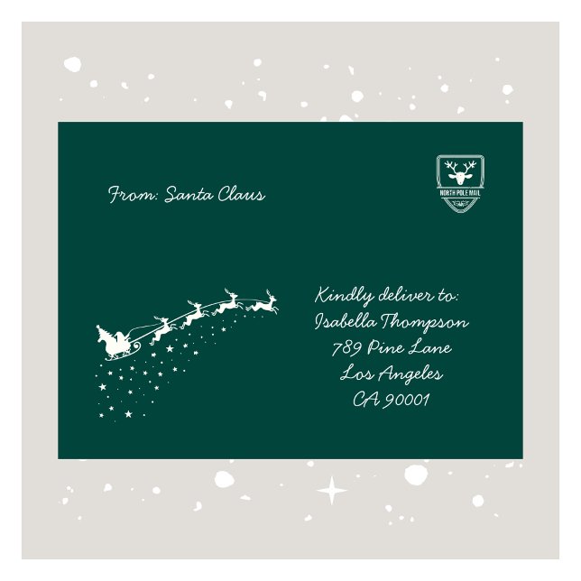 Enveloppe L'enveloppe de Noël de père Noël (Personalized Santa Claus Christmas Envelope for Kids)