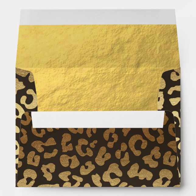 Enveloppe Leopard Cheetah Peau animale Imprimer Glam Or mode (Dos (Bas))