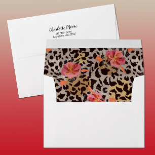 Enveloppe Leopard Floral 5 x 7 Adresse de retour