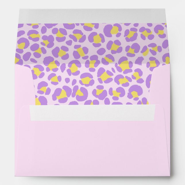 Enveloppe Leopard Pastel rose violet jaune (Dos (Bas))