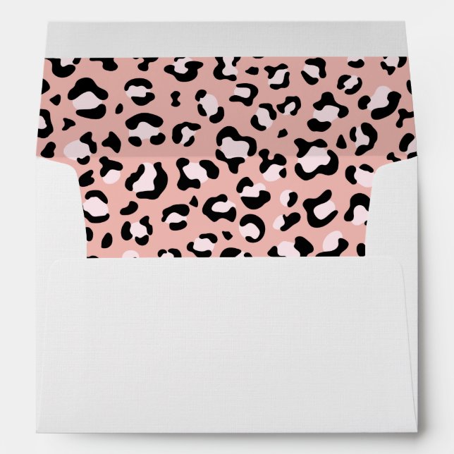 Enveloppe Léopard Print, Léopard Spots, Rose Léopard (Dos (Bas))