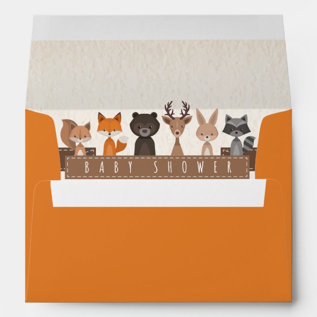 Enveloppe Les amis du Baby shower des animaux des forêts (Dos (Bas))