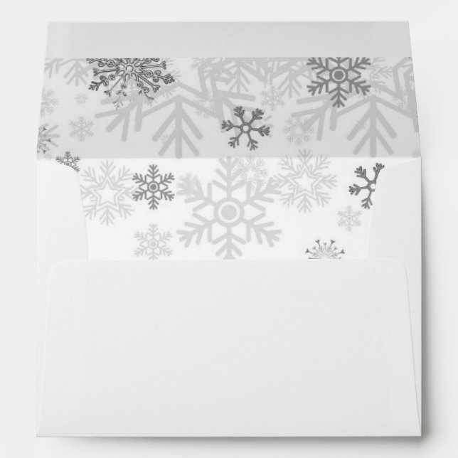 Enveloppe Les flocons de neige en noir et blanc vacances d'h (Dos (Bas))