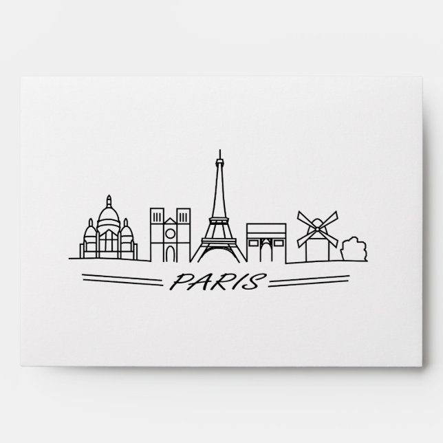 Enveloppe Les meilleurs sites de Paris (Devant)