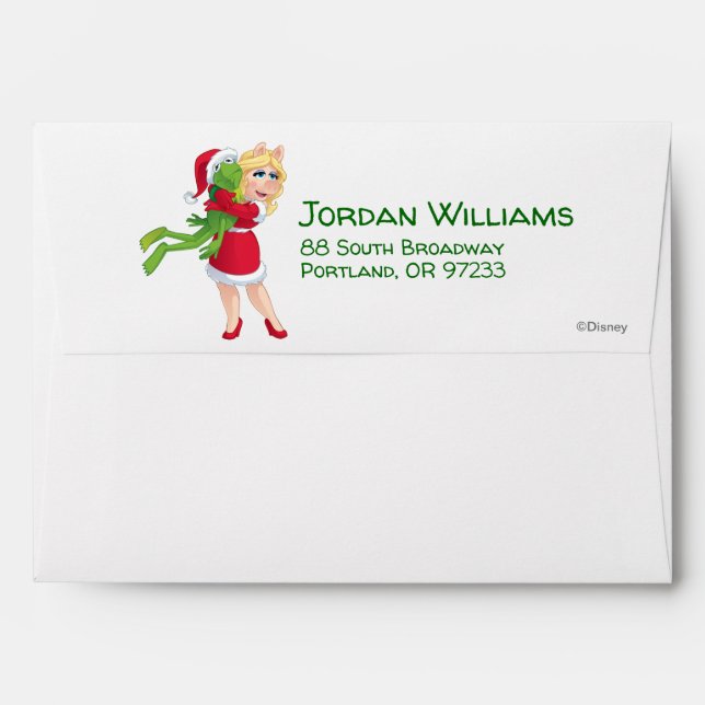 Enveloppe Les Muppets | Kermit & Miss Piggy Christmas (Dos (Haut rabat))