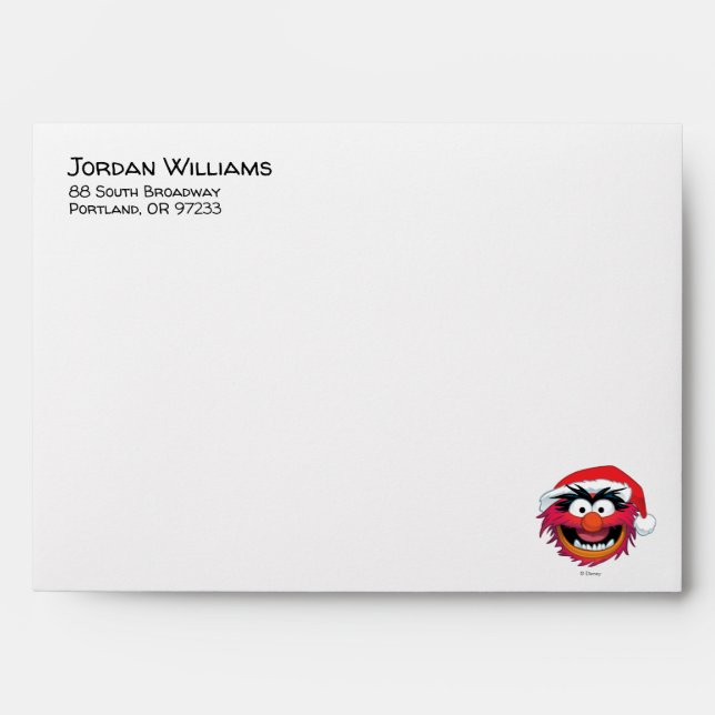 Enveloppe Les Muppets | Visage animal de Noël (Devant)