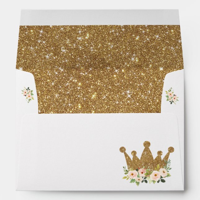 Enveloppe Les parties scintillantes royales d'or de (Dos (Bas))