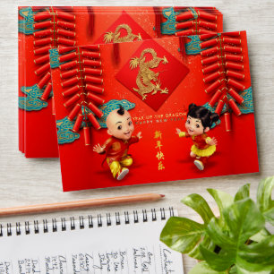 Enveloppe Les pétards chinois traditionnels Dragon Year H Ba
