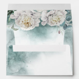 Enveloppe Les pivoines blanches et la verdure