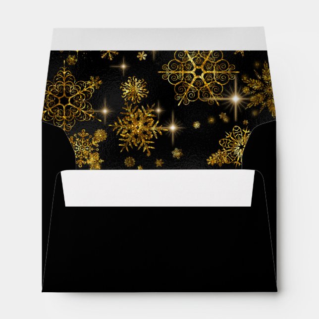 Enveloppe Les plus beaux flocons de neige Motif Gold/Black I (Dos (Bas))