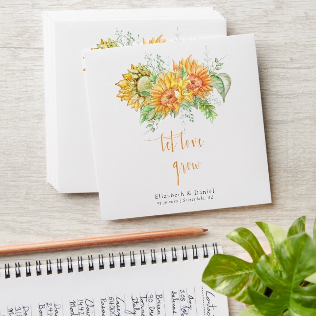 Enveloppe Les tournesols laissent l'amour grandir mariage fa (Stacked)