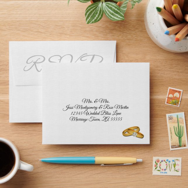 Enveloppe Lesbienne / Mariage gay RSVP (Desk)