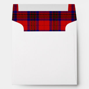 Enveloppe Leslie tartan rouge bleu violet plaid