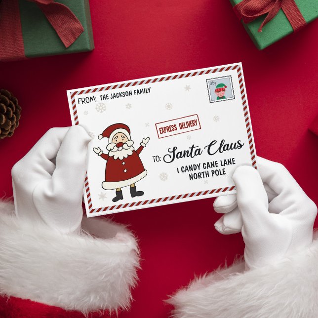 Enveloppe Lettre au Père Noël express livraison autotimbre (Créateur téléchargé)