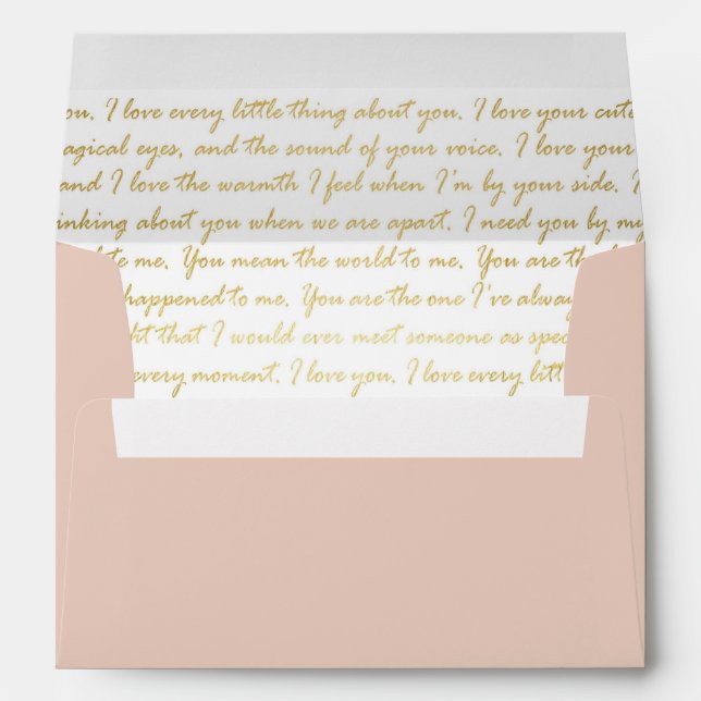 Enveloppe Lettre d'amour manuscrite en or à l'intérieur de L (Dos (Bas))