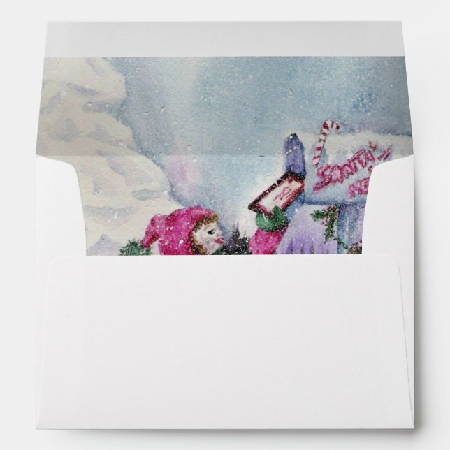 ENVELOPPE LETTRE SUCRE SANTA CLAUS JOIE PAISIBLE (Dos (Bas))
