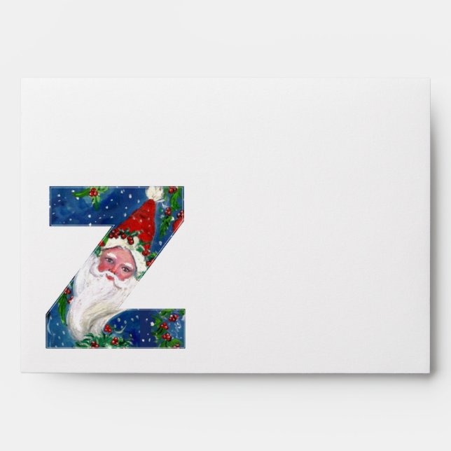 ENVELOPPE LETTRE Z / SANTA CLAUS AVEC MONOGRAMME ROUGE RIBBO (Devant)