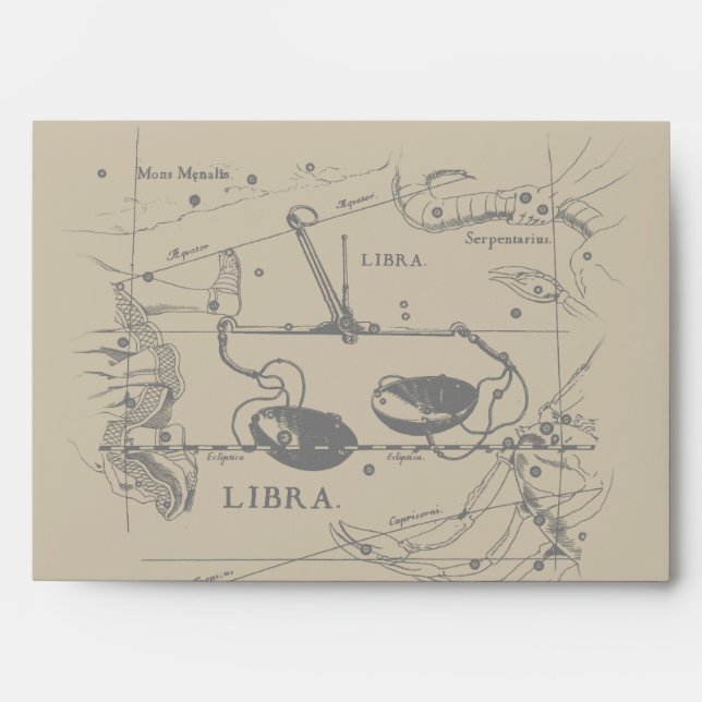 Enveloppe Libra Constellation Hevelius 1690 Décor (Devant)