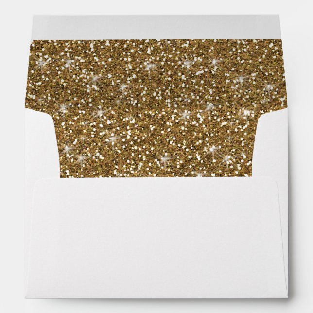 Enveloppe liée à la Parties scintillant d'or Faux (Dos (Bas))