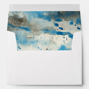 Enveloppe lignée aquarelle avec adresse de retour