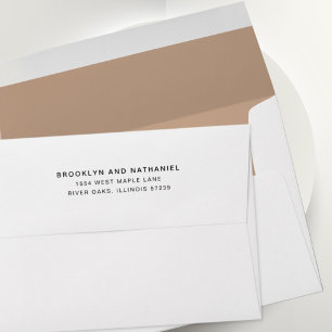 Enveloppe lignée avec adresse de retour Taupe simp