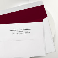 Enveloppe lignée simple avec adresse de retour de 