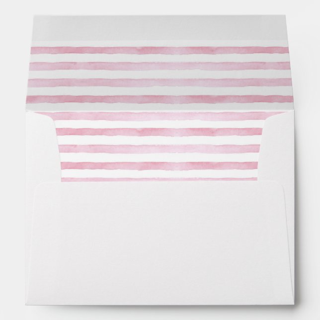 Enveloppe Lignes d'aquarelle rose (Dos (Bas))
