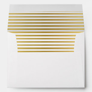 Enveloppe lignes dorées élégantes / rayures à l'intérieur bl