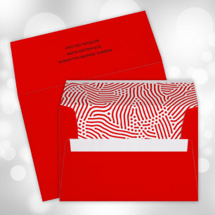 Enveloppe Lignes modernes Points Liner Rouge