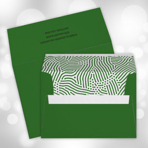 Enveloppe Lignes vertes modernes Points Liner Vert