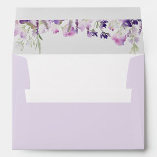 Enveloppe Lilac fleur sauvage élégant violet mariage