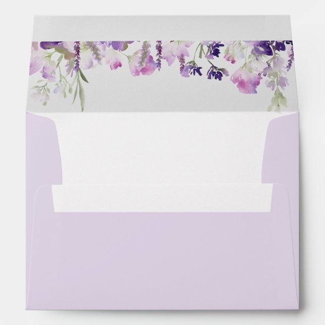 Enveloppe Lilac fleur sauvage élégant violet mariage (Dos (Bas))