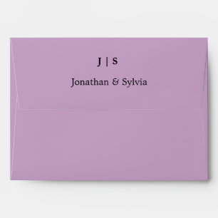 Enveloppe Lilac Lavender Purple Monogrammes Nom Mariages