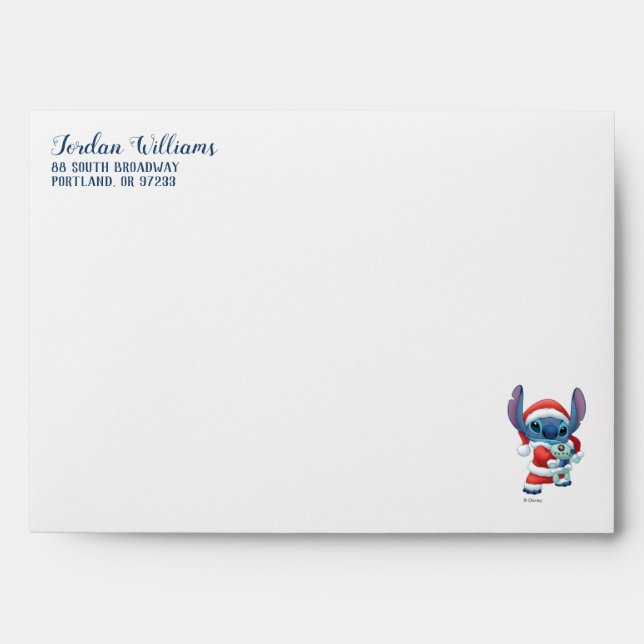 Enveloppe Lilo & Stitch | Santa Claus Stitch (Devant)