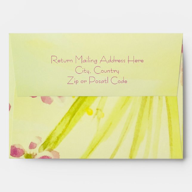 Enveloppe Lime Avec Floral (Dos (Haut rabat))