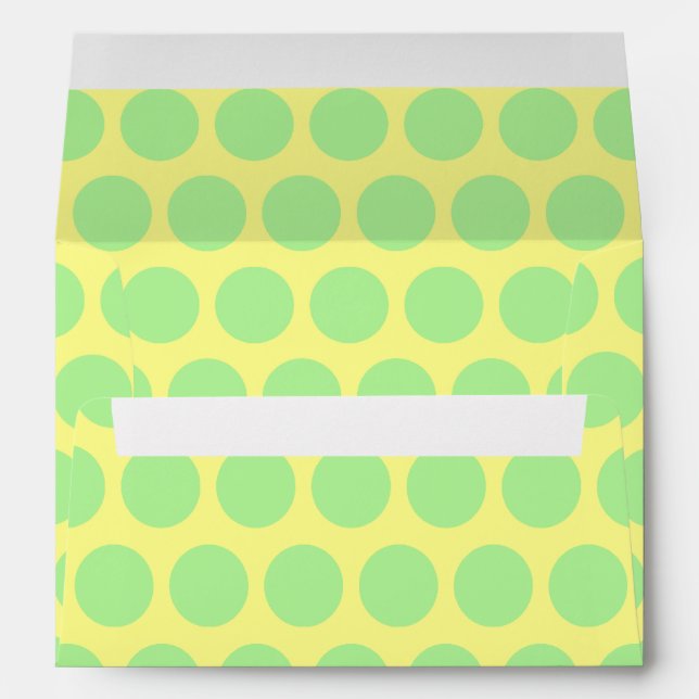 Enveloppe Lime de citron Sherbet Polka Dot (Dos (Bas))