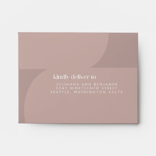 Enveloppe Limite géométrique moderne Dusty Mauve Adresse RSV