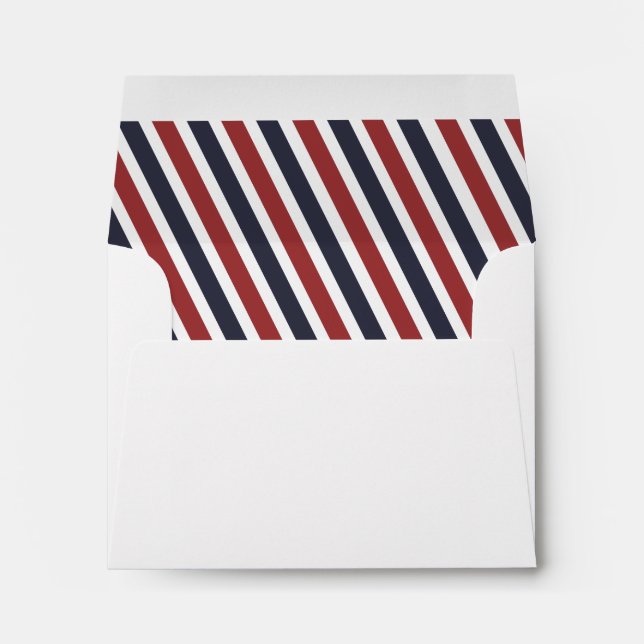Enveloppe Liner de diagonales d'Airmail - Rouge et Marine (Dos (Bas))
