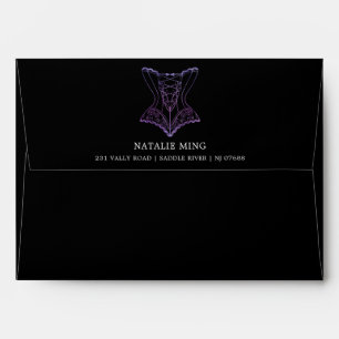 Enveloppe Lingerie Boutique Logo Black Purple Parties scinti