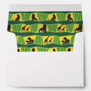 Enveloppe Lion King Motif animal vert et or