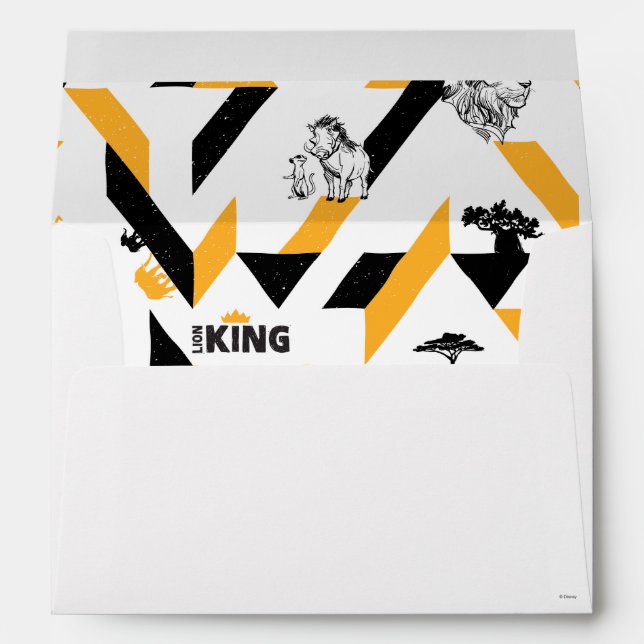 Enveloppe Lion King | Motif géométrique noir et or (Dos (Bas))