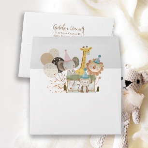 Enveloppe Liste de cadeaux de Safari Jungle Animals