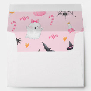 Enveloppe Little Boo est presque dû halloween rose
