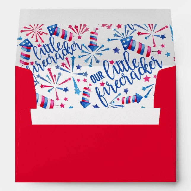 Enveloppe Little Firecracker 4 juillet fête d'anniversaire (Dos (Bas))