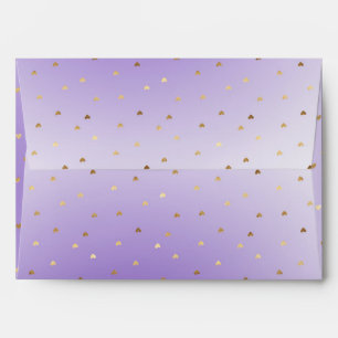 Enveloppe Little Gold Hearts Purple Ombre