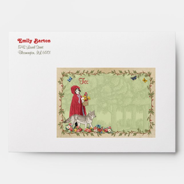 Enveloppe Little Red Riding Hood pour l'invitation (Devant)