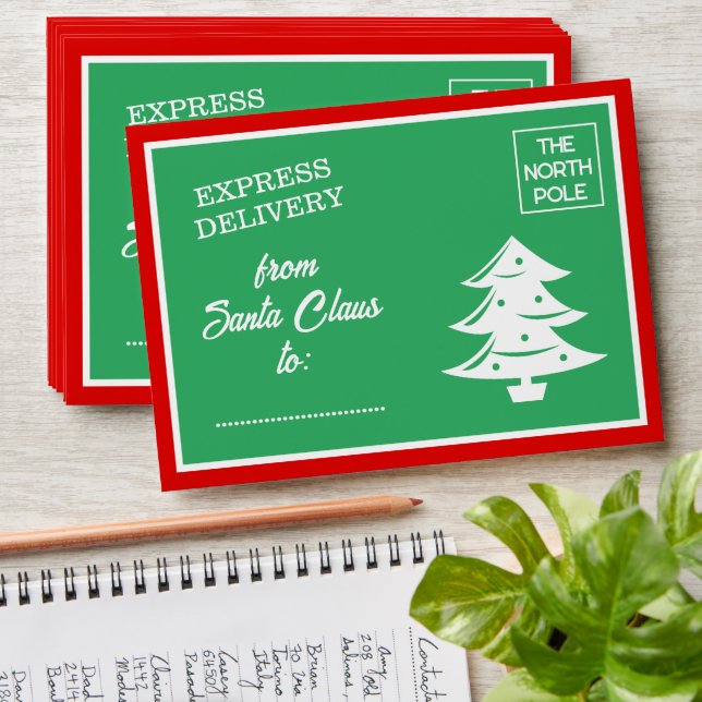 Enveloppe Livraison d'Express du pôle Nord drôle Noël (Stacked)
