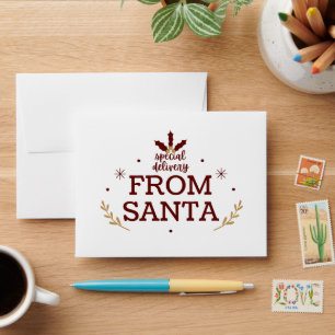 Enveloppe Livraison spéciale du Père Noël pour les cartes-ca